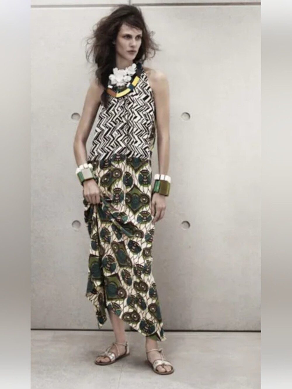 Marney for H&M Silk maxi dress Size 2